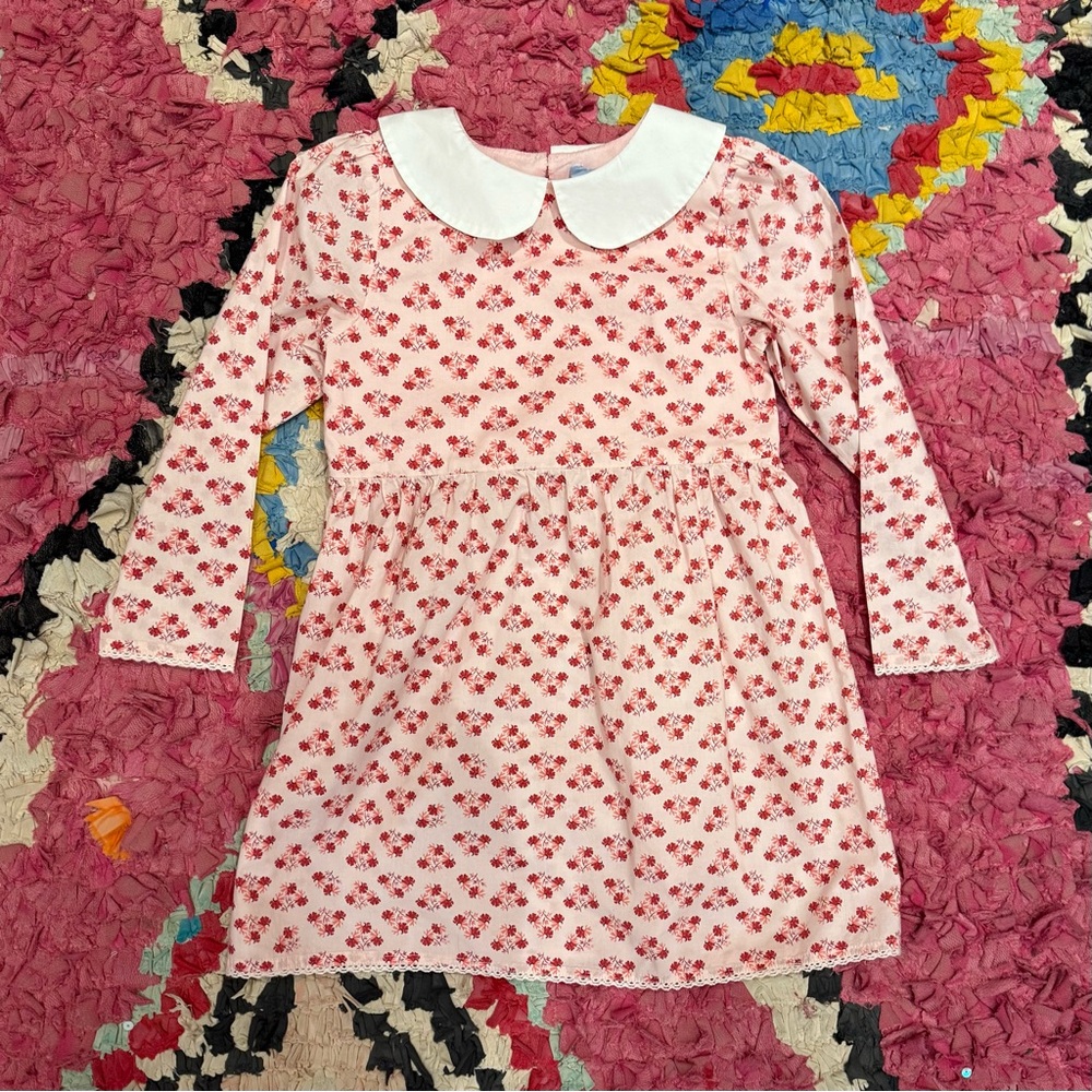 Hill House Pink Kids Dress with White Collar, Size 5/6T